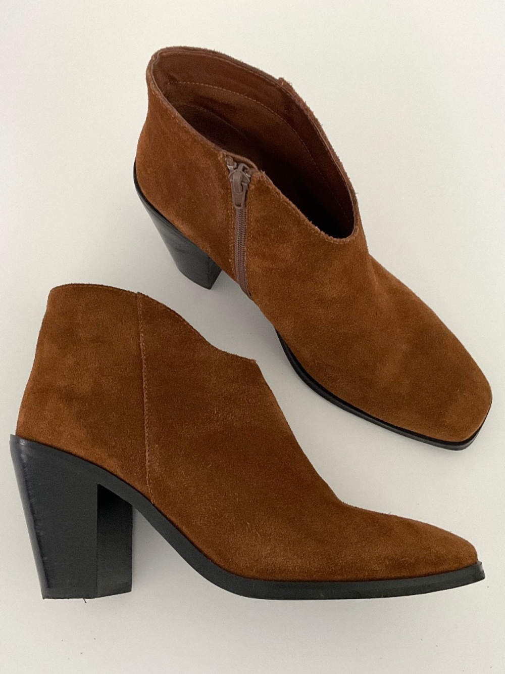 JEFFREY CAMPBELL Kamet 2 Brown Suede  Booties Square Toe Size  9.5